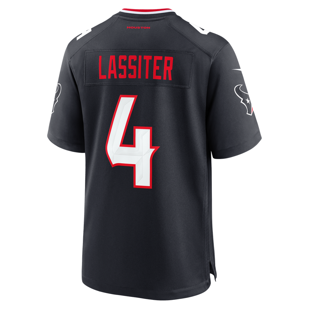 Men's Houston Texans Kamari Lassiter Nike  Navy Team Game Jersey - Image 4