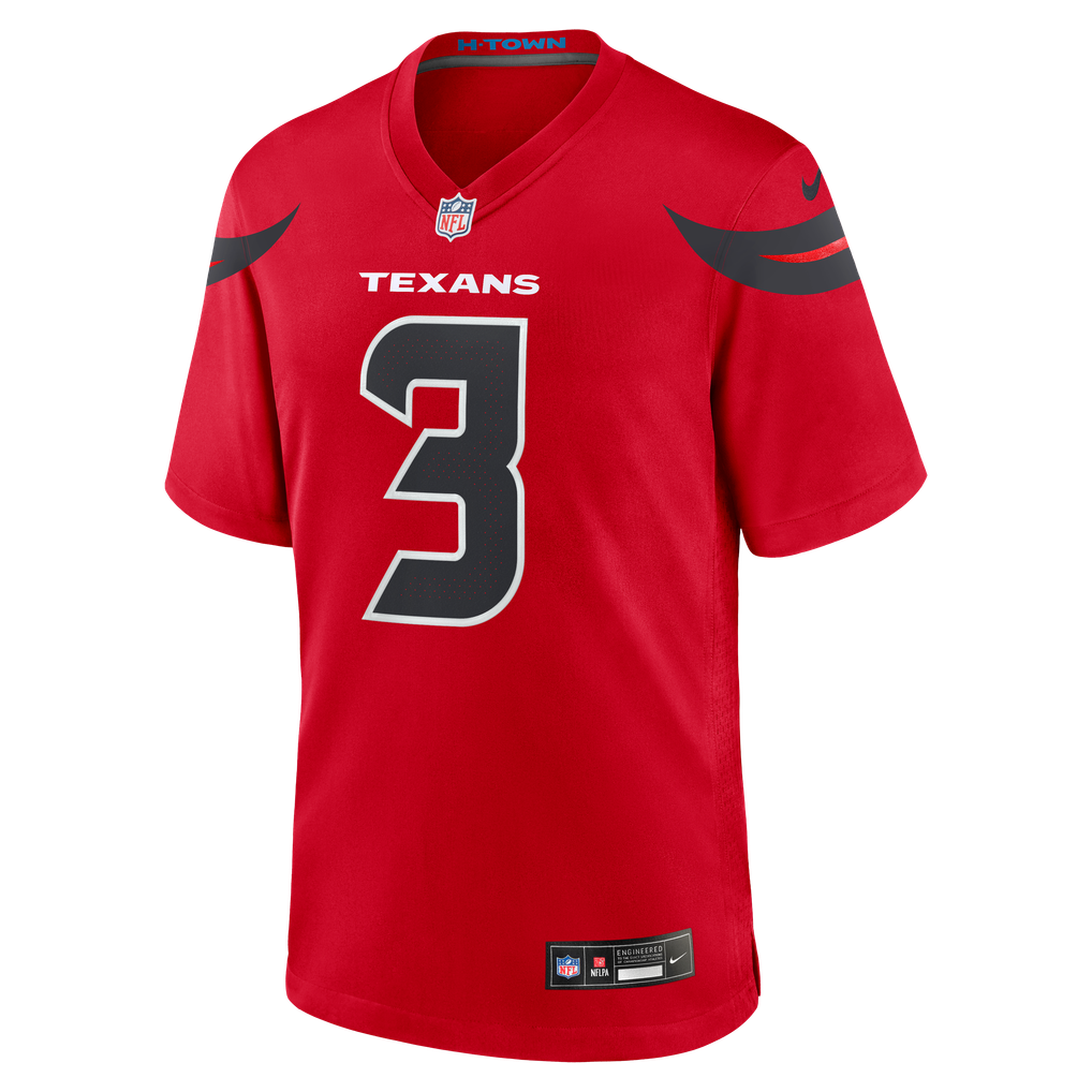 Men's Houston Texans Kamari Lassiter Nike Red Alternate Game Jersey - Image 3