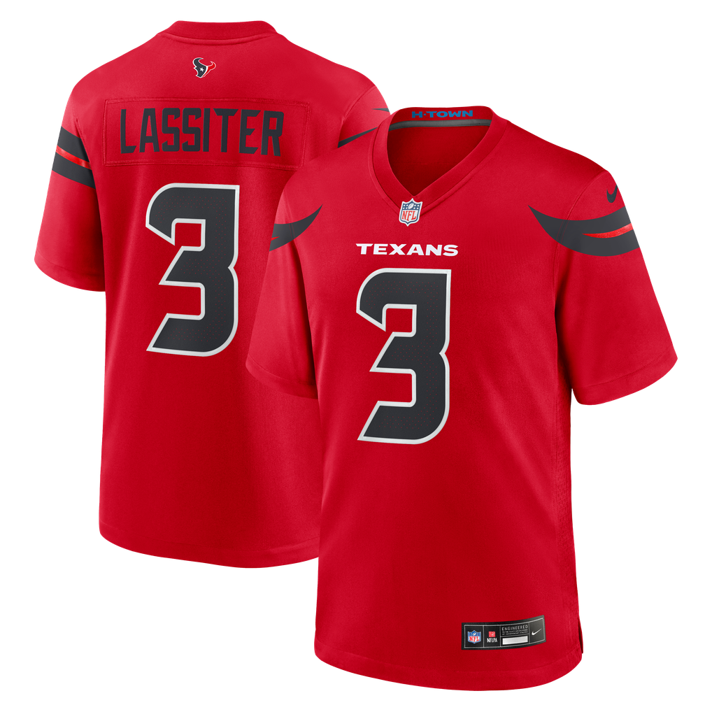 Men's Houston Texans Kamari Lassiter Nike Red Alternate Game Jersey - Image 1