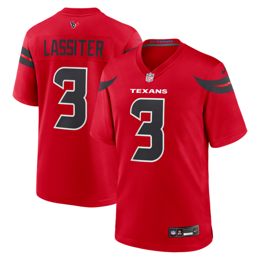 Men's Houston Texans Kamari Lassiter Nike Red Alternate Game Jersey - Image 1