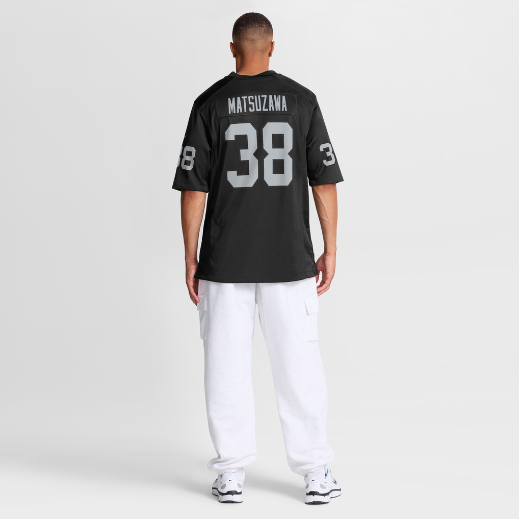 Men's Las Vegas Raiders Kansei Matsuzawa Nike Black Team Game Jersey - Image 4