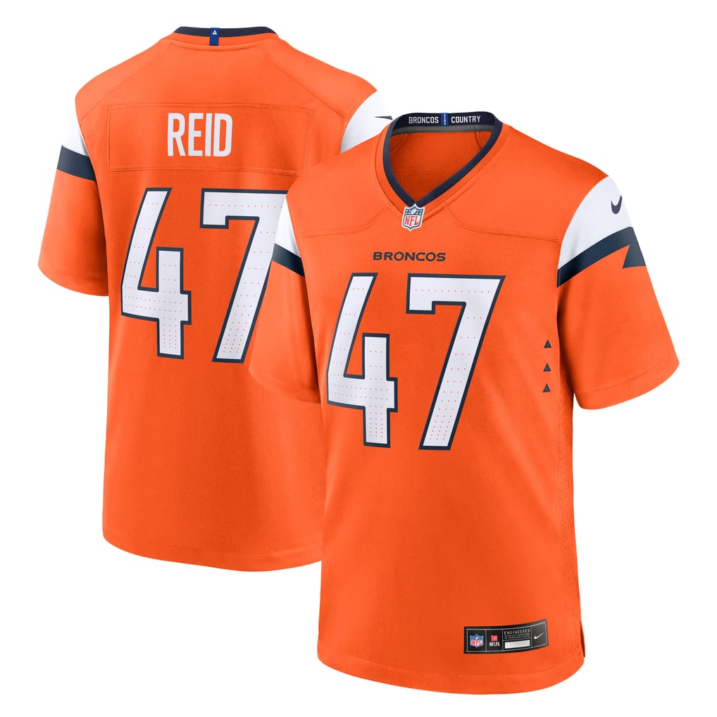 Men's Denver Broncos Karene Reid Nike  Orange Team Game Jersey - Image 2