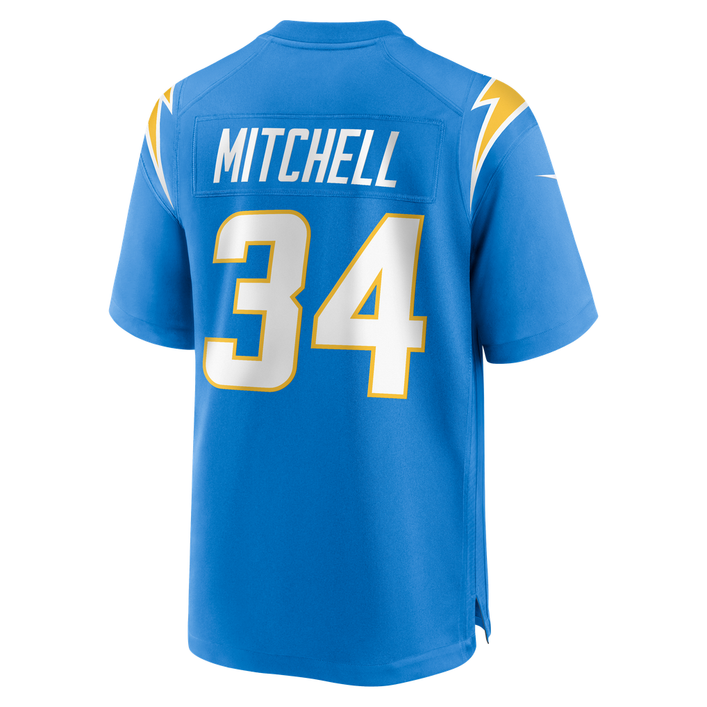 Men's Los Angeles Chargers Keaton Mitchell Nike  Powder Blue Team Game Jersey - Image 4