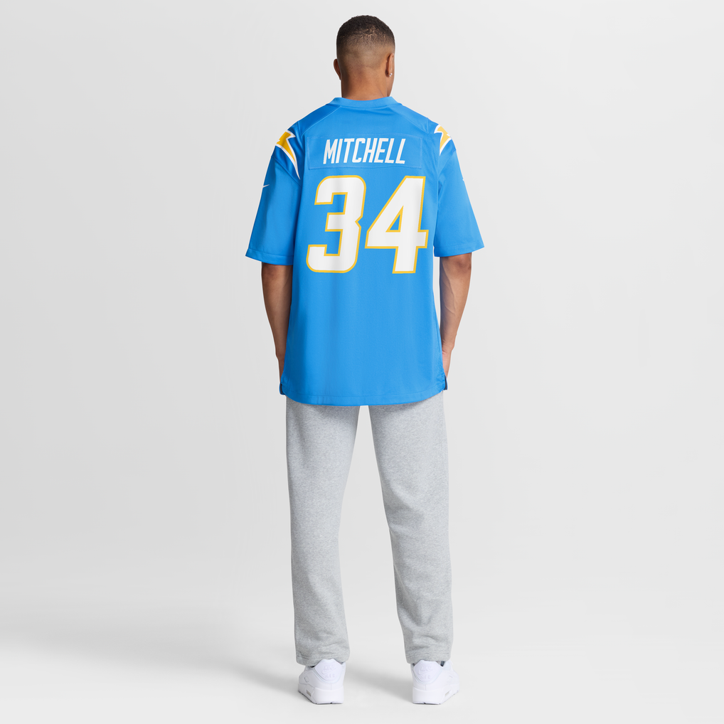 Men's Los Angeles Chargers Keaton Mitchell Nike  Powder Blue Team Game Jersey - Image 6