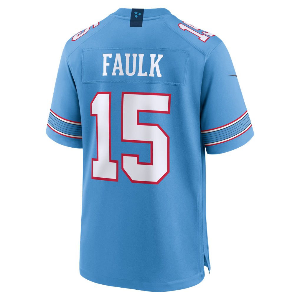 Men's Tennessee Titans Keldric Faulk Nike Light Blue Team Game Jersey - Image 4