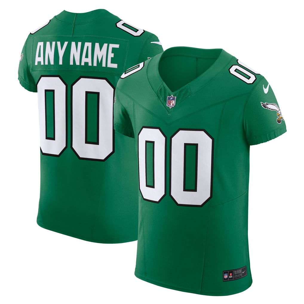 Men's Philadelphia Eagles Nike Kelly Green 2nd Alternate Vapor F.U.S.E. Elite Custom Jersey - Image 2