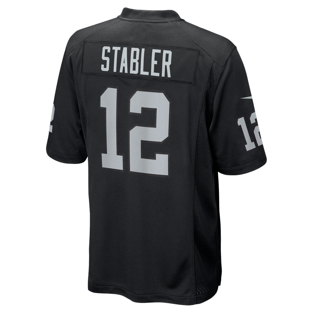 Men's Las Vegas Raiders Ken Stabler Nike Black Game Retired Player Jersey - Image 4