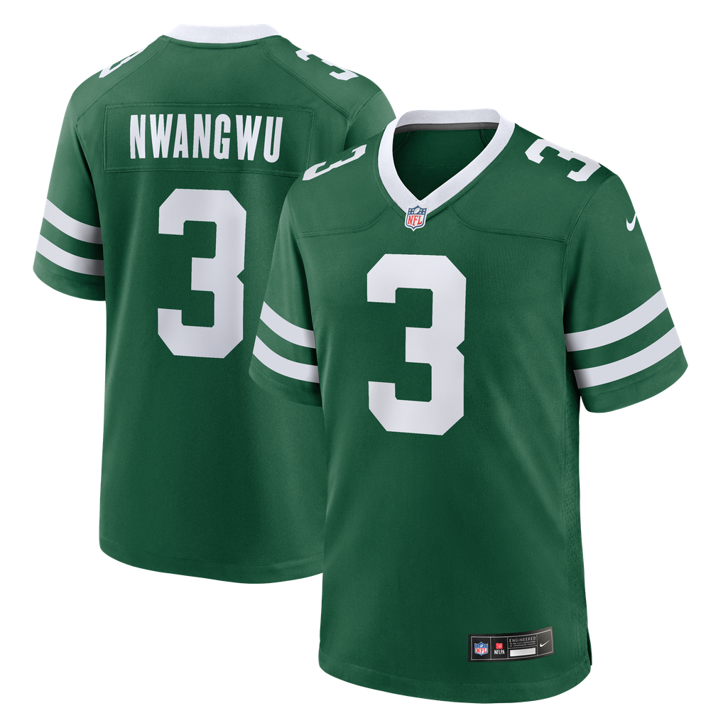 Men's New York Jets Kene Nwangwu Nike Legacy Green Team Game Jersey - Image 2