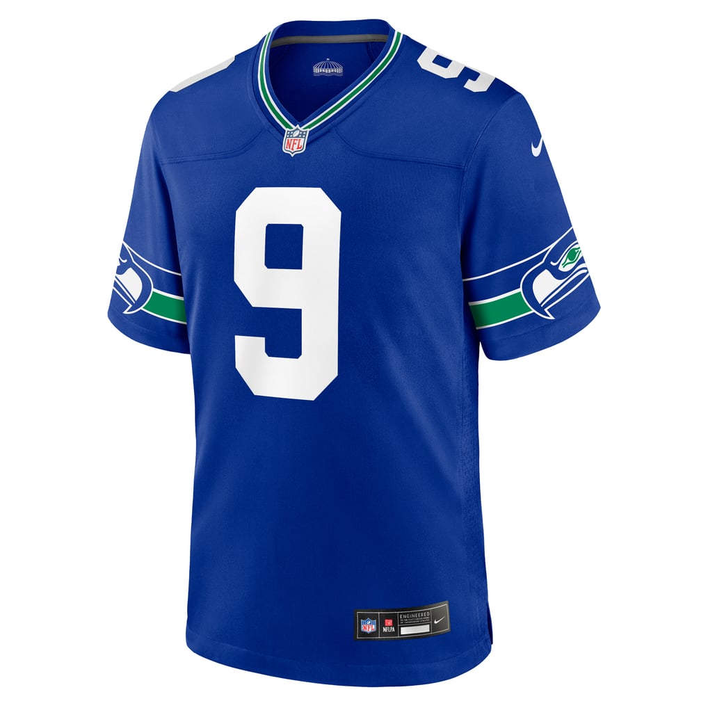 Men's Seattle Seahawks Kenneth Walker III Nike Royal Throwback Player Game Jersey - Image 3