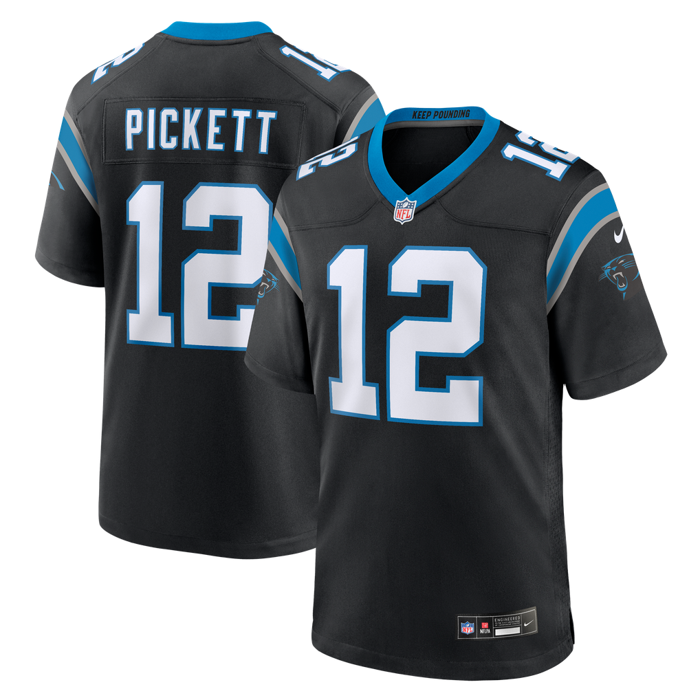 Men's Carolina Panthers Kenny Pickett Nike Black Team Game Jersey - Image 1