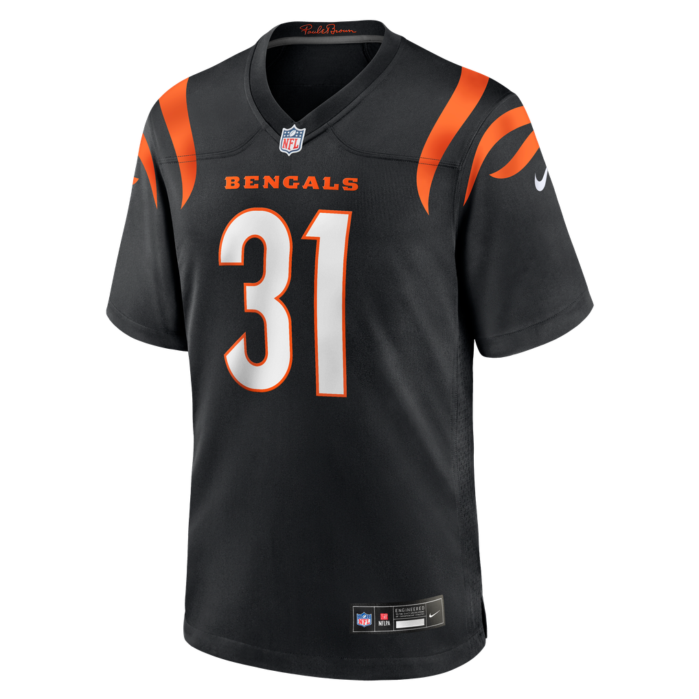 Men's Cincinnati Bengals Kentrel Bullock Nike Black Team Game Jersey - Image 5
