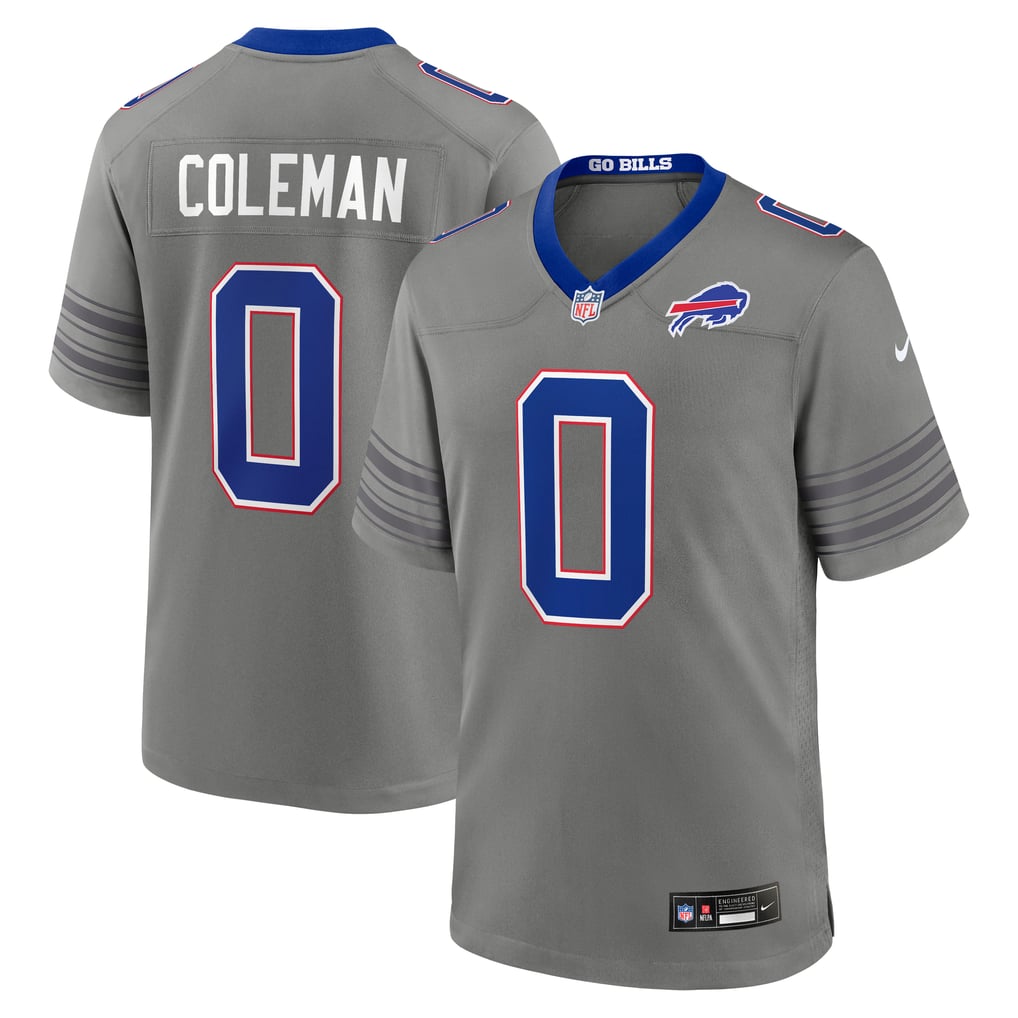 Men's Buffalo Bills Keon Coleman Nike Gray Nickel City Game Jersey - Image 1