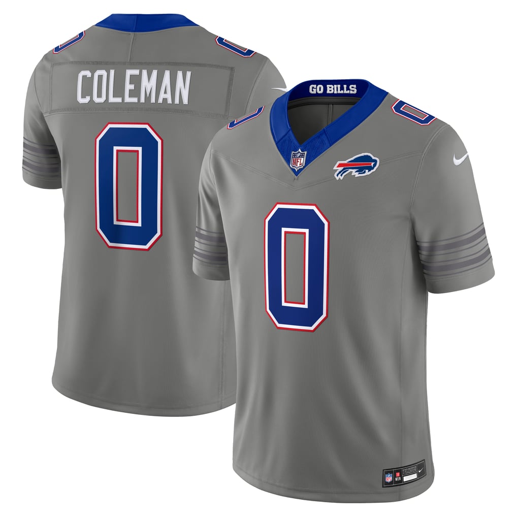 Men's Buffalo Bills Keon Coleman Nike Gray Nickel City Vapor F.U.S.E. Stitched Limited Jersey - Image 2