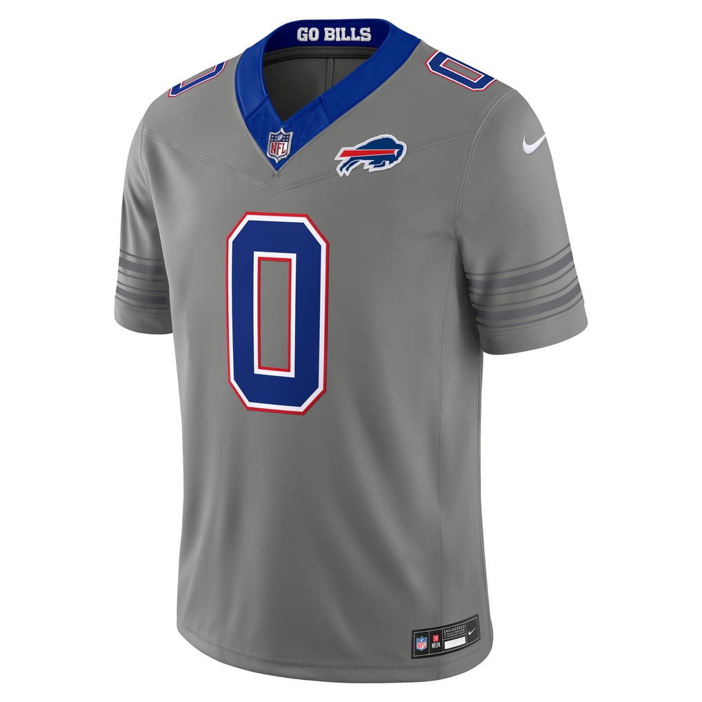 Men's Buffalo Bills Keon Coleman Nike Gray Nickel City Vapor F.U.S.E. Stitched Limited Jersey - Image 3