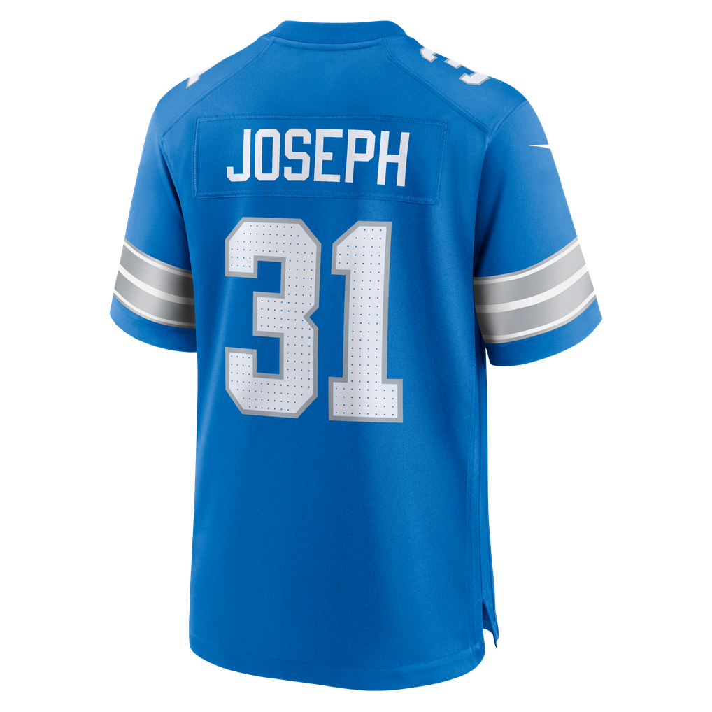 Men's Detroit Lions Kerby Joseph Nike  Blue Team Game Jersey - Image 4