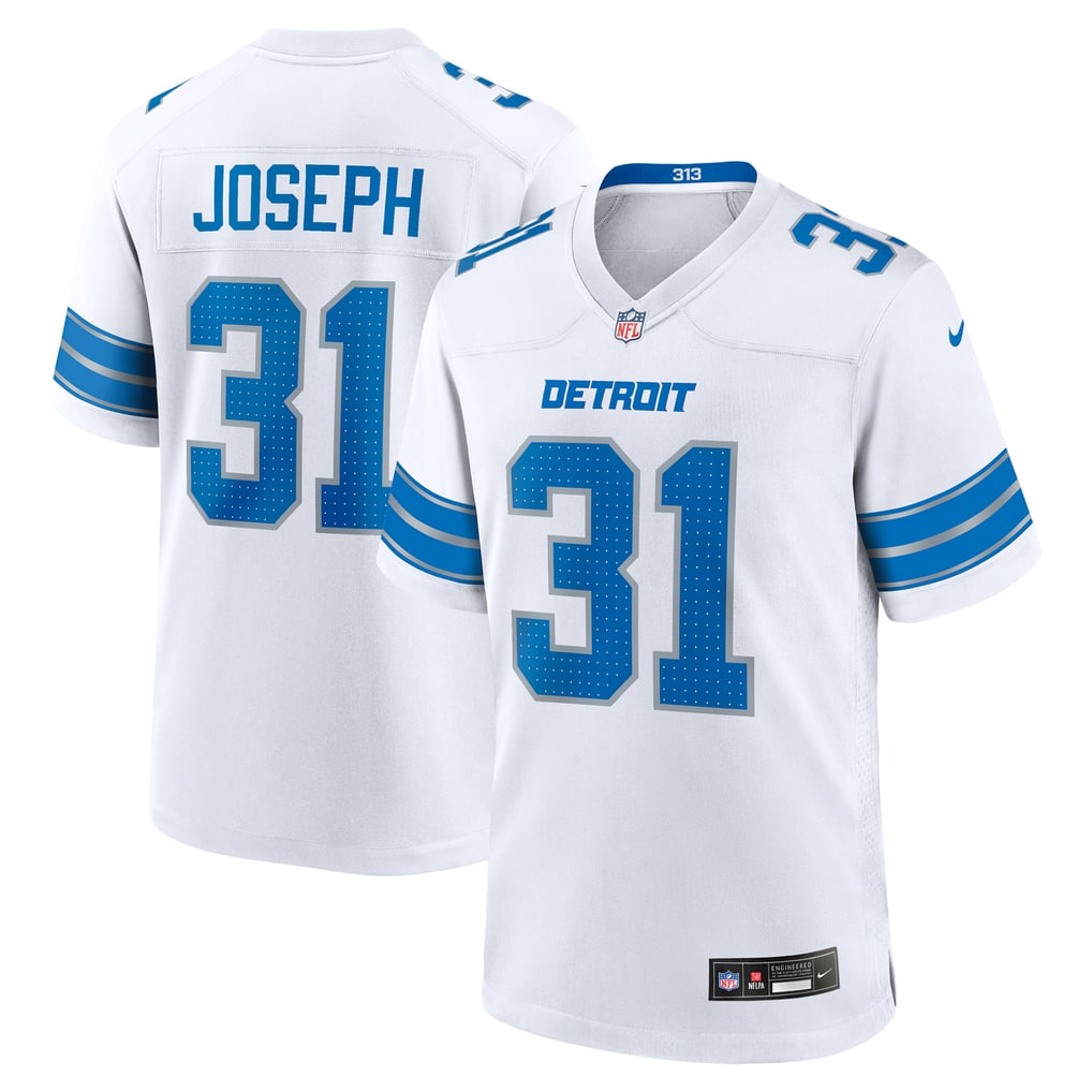 Men's Detroit Lions Kerby Joseph Nike  White Game Jersey - Image 2