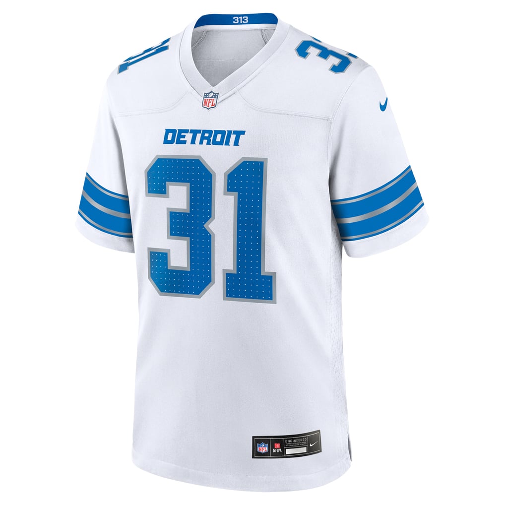 Men's Detroit Lions Kerby Joseph Nike  White Game Jersey - Image 3