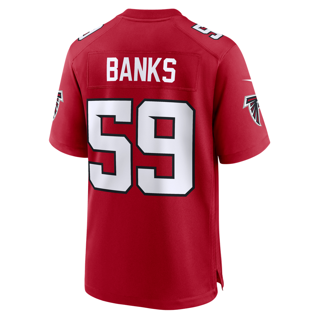 Men's Atlanta Falcons Keshawn Banks Nike Red Team Game Jersey