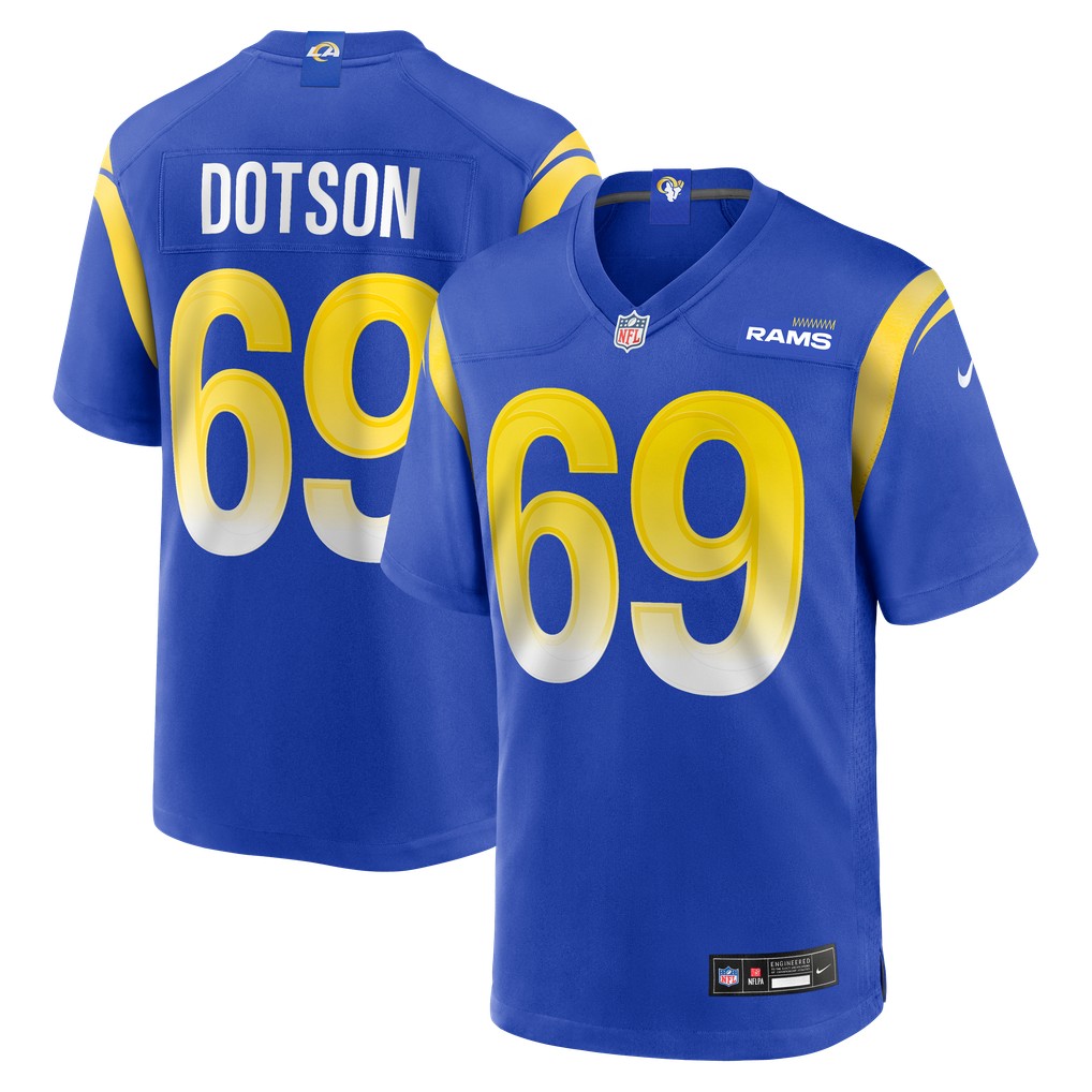 Men's Los Angeles Rams Kevin Dotson Nike  Royal  Game Jersey - Image 1
