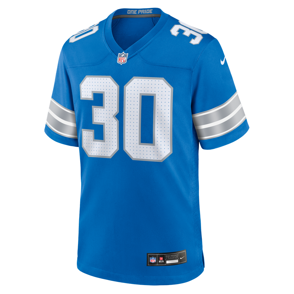 Men's Detroit Lions Khalil Dorsey Nike  Blue Team Game Jersey - Image 3