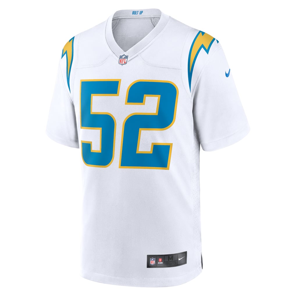 Men's Los Angeles Chargers Khalil Mack Nike White Game Jersey - Image 3