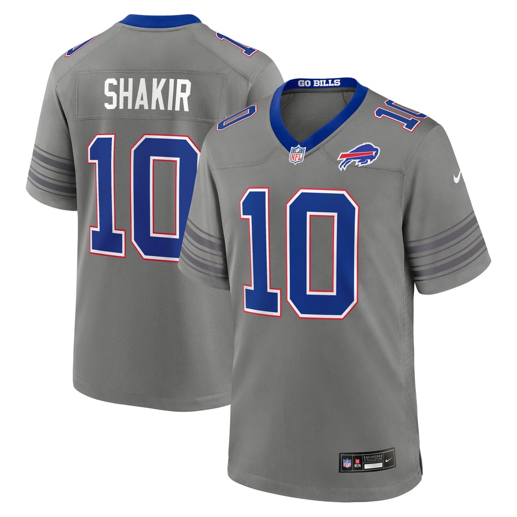 Men's Buffalo Bills Khalil Shakir Nike Gray Nickel City Game Jersey - Image 2