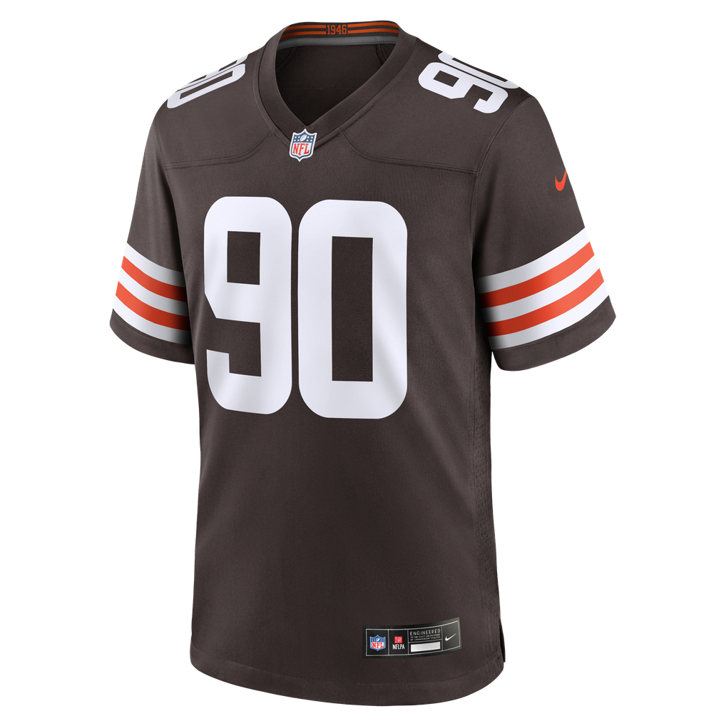 Men's Cleveland Browns Khordae Sydnor Nike Brown Team Game Jersey - Image 5