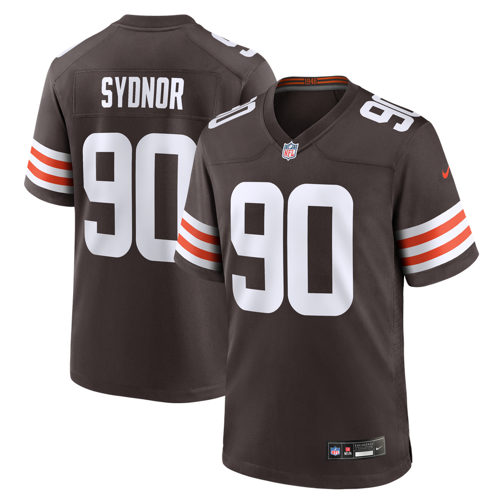 Men's Cleveland Browns Khordae Sydnor Nike Brown Team Game Jersey - Image 1