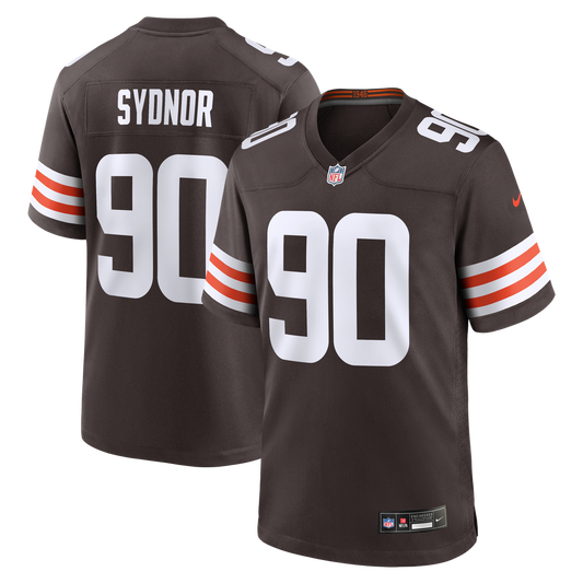 Men's Cleveland Browns Khordae Sydnor Nike Brown Team Game Jersey - Image 1