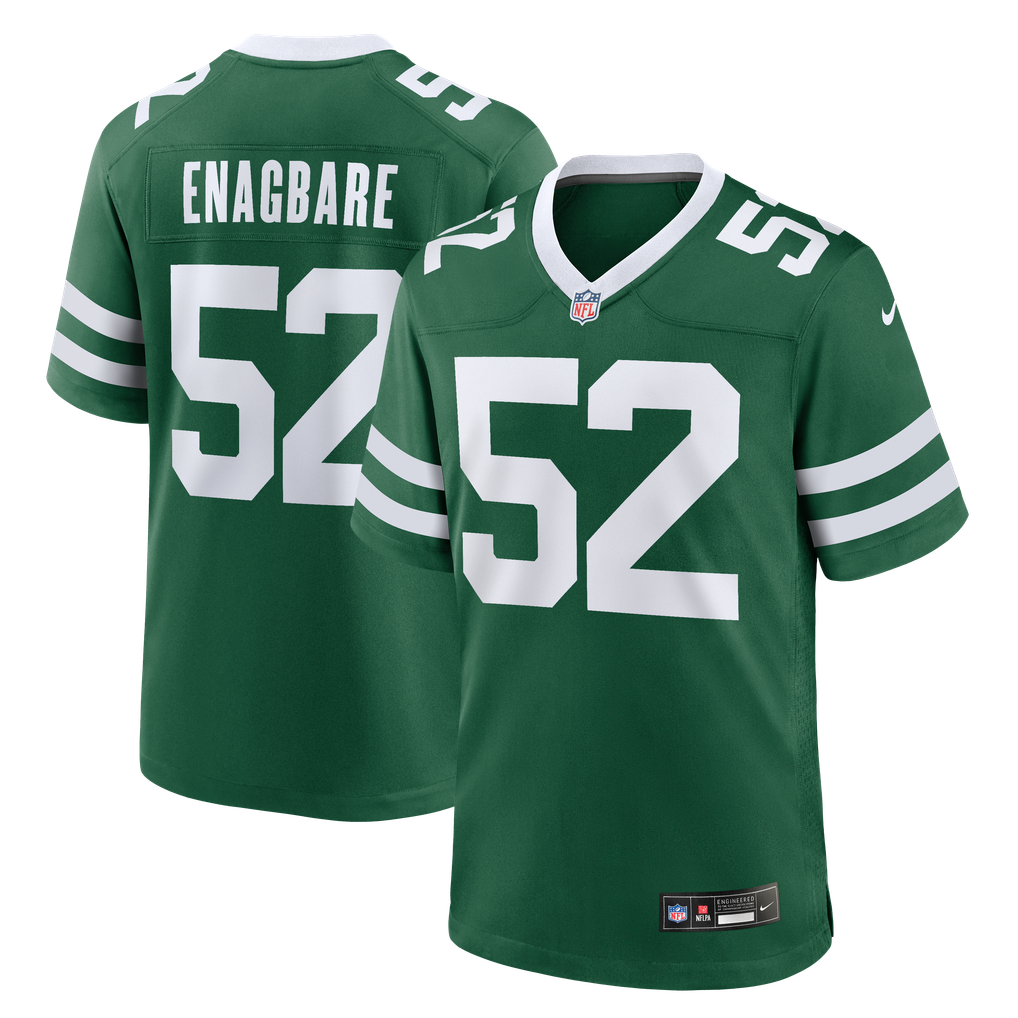 Men's New York Jets Kingsley Enagbare Nike Legacy Green Team Game Jersey - Image 1
