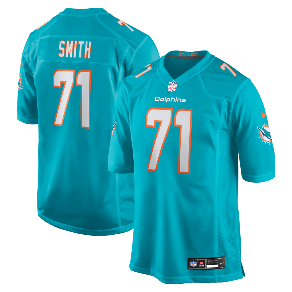 Men's Miami Dolphins Kion Smith Nike  Aqua  Game Jersey - Image 1