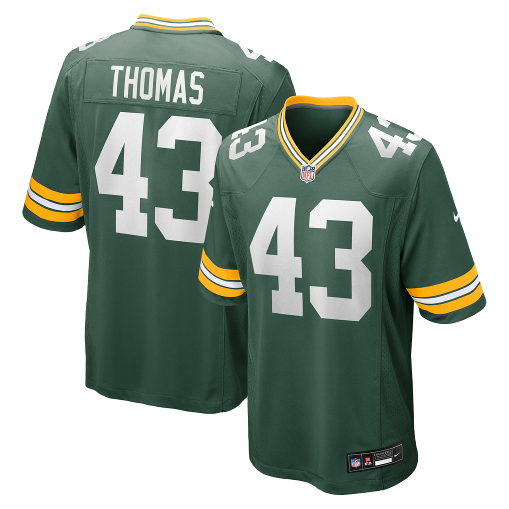 Men's Green Bay Packers Kiondre Thomas Nike Green Game Player Jersey - Image 2
