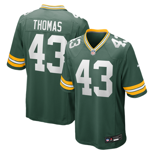 Men's Green Bay Packers Kiondre Thomas Nike Green Game Player Jersey - Image 1