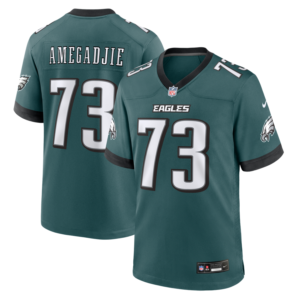 Men's Philadelphia Eagles Kiran Amegadjie Nike Midnight Green Team Game Jersey - Image 1