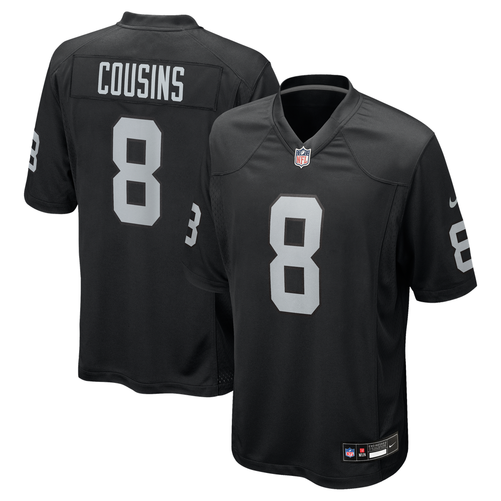 Men's Las Vegas Raiders Kirk Cousins Nike  Black Team Game Jersey - Image 1