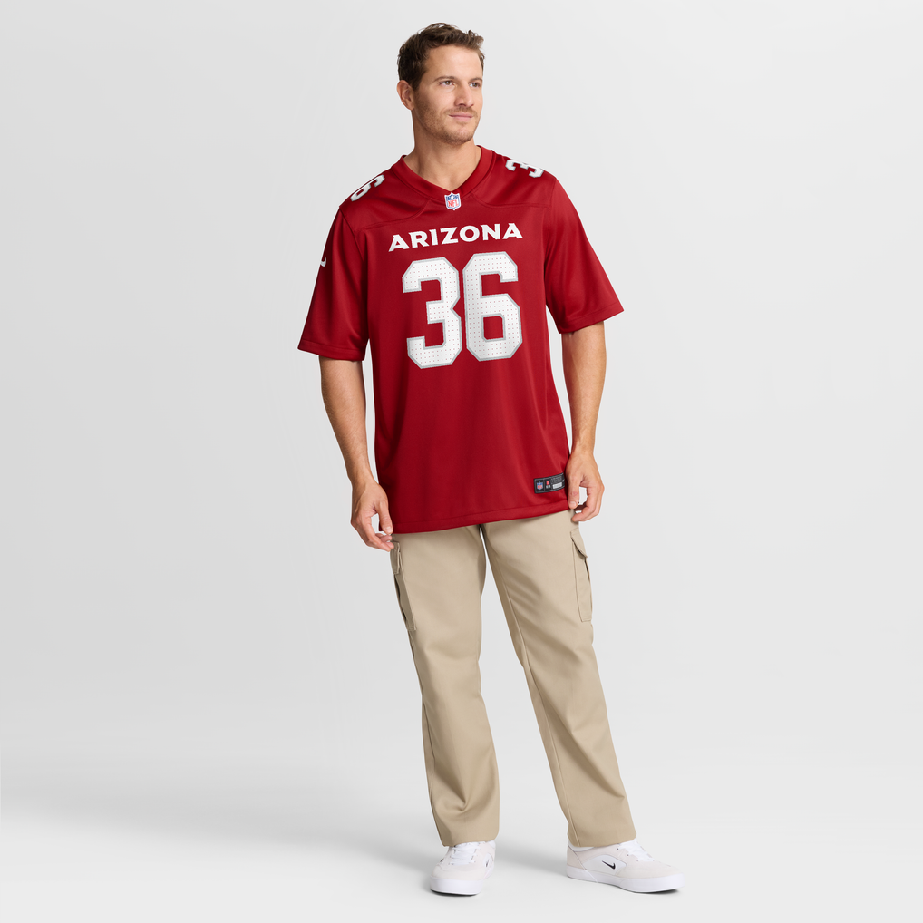 Men's Arizona Cardinals Kitan Crawford Nike  Cardinal Team Game Jersey - Image 8