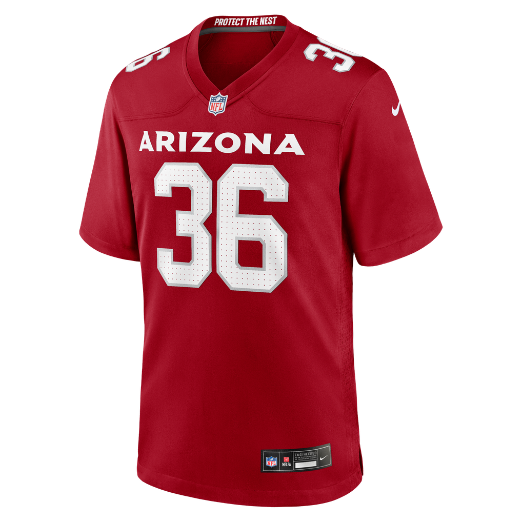 Men's Arizona Cardinals Kitan Crawford Nike  Cardinal Team Game Jersey - Image 3