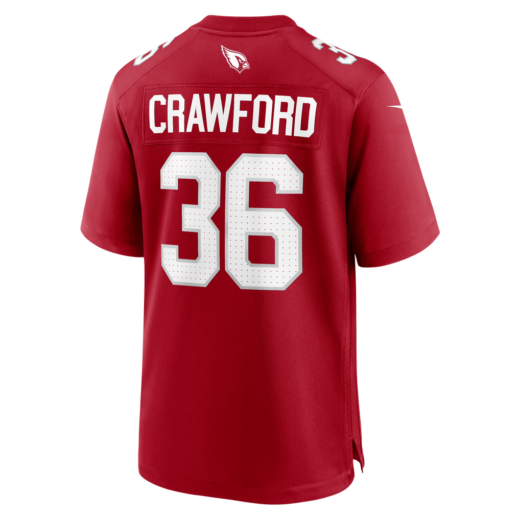 Men's Arizona Cardinals Kitan Crawford Nike  Cardinal Team Game Jersey - Image 4