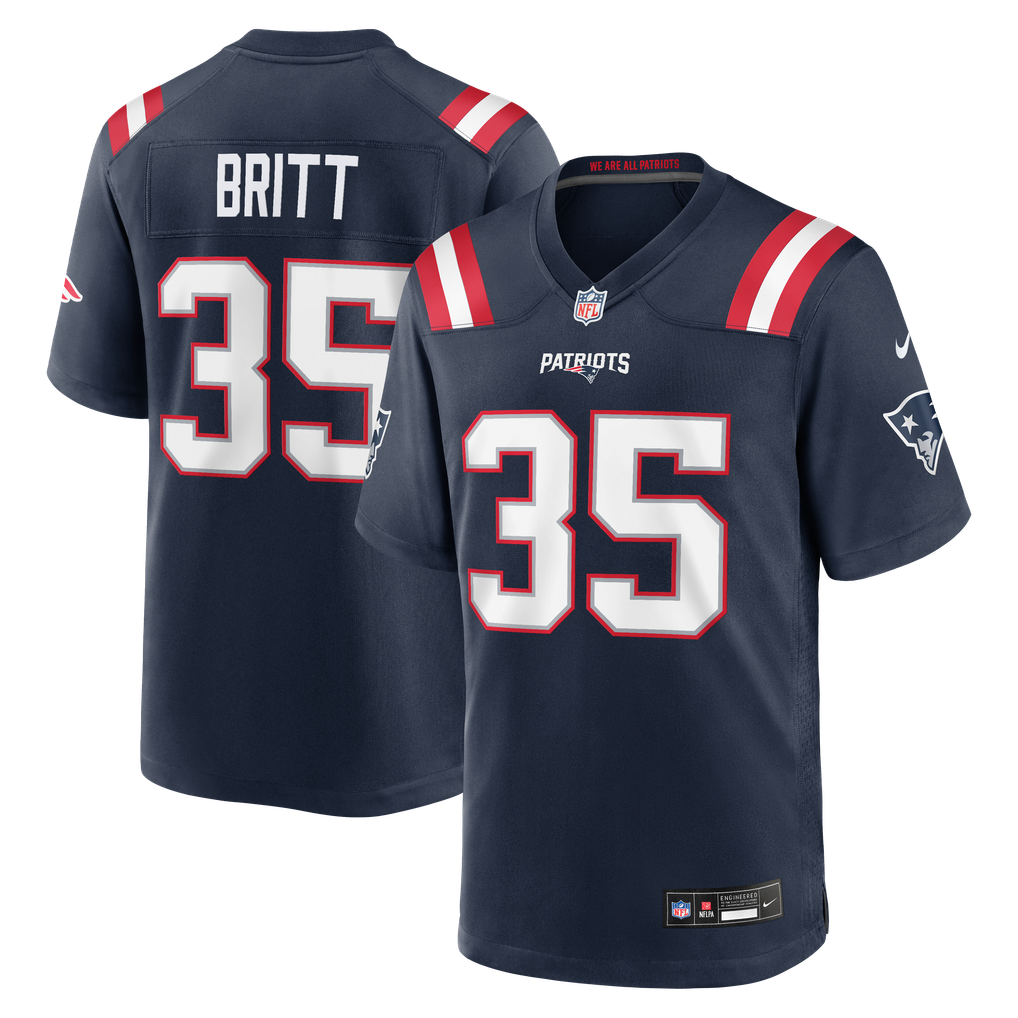 Men's New England Patriots K.J. Britt Nike Navy Team Game Jersey - Image 2