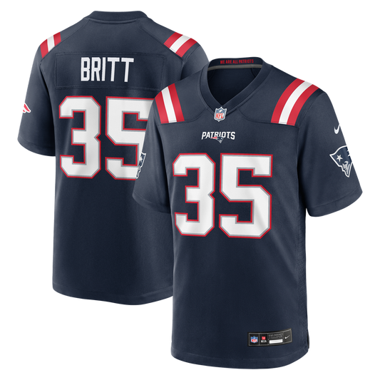 Men's New England Patriots K.J. Britt Nike Navy Team Game Jersey - Image 1