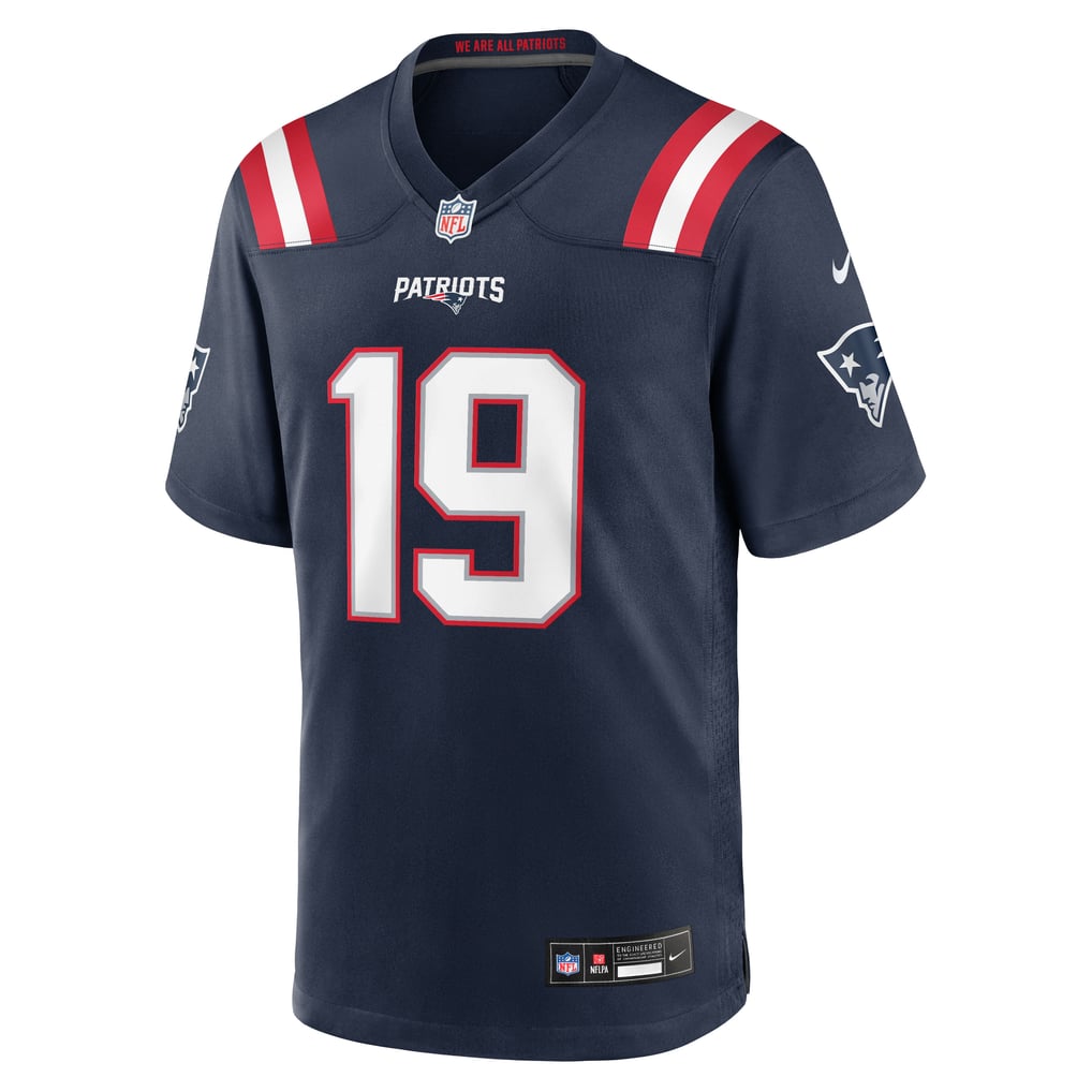 Men's New England Patriots Kobee Minor Nike Navy Team Game Jersey - Image 5