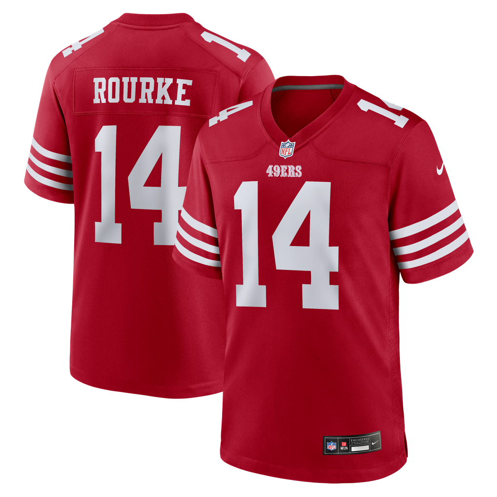 Men's San Francisco 49ers Kurtis Rourke Nike Scarlet Team Game Jersey - Image 2