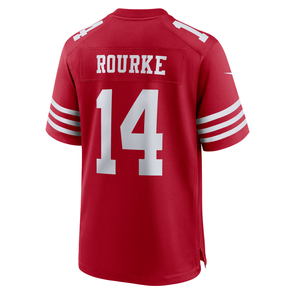 Men's San Francisco 49ers Kurtis Rourke Nike Scarlet Team Game Jersey - Image 6