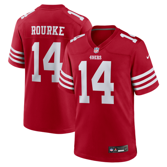 Men's San Francisco 49ers Kurtis Rourke Nike Scarlet Team Game Jersey - Image 1