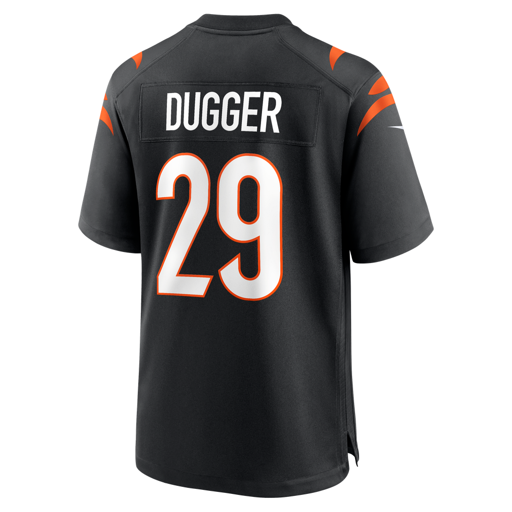 Men's Cincinnati Bengals Kyle Dugger Nike Black Team Game Jersey - Image 4