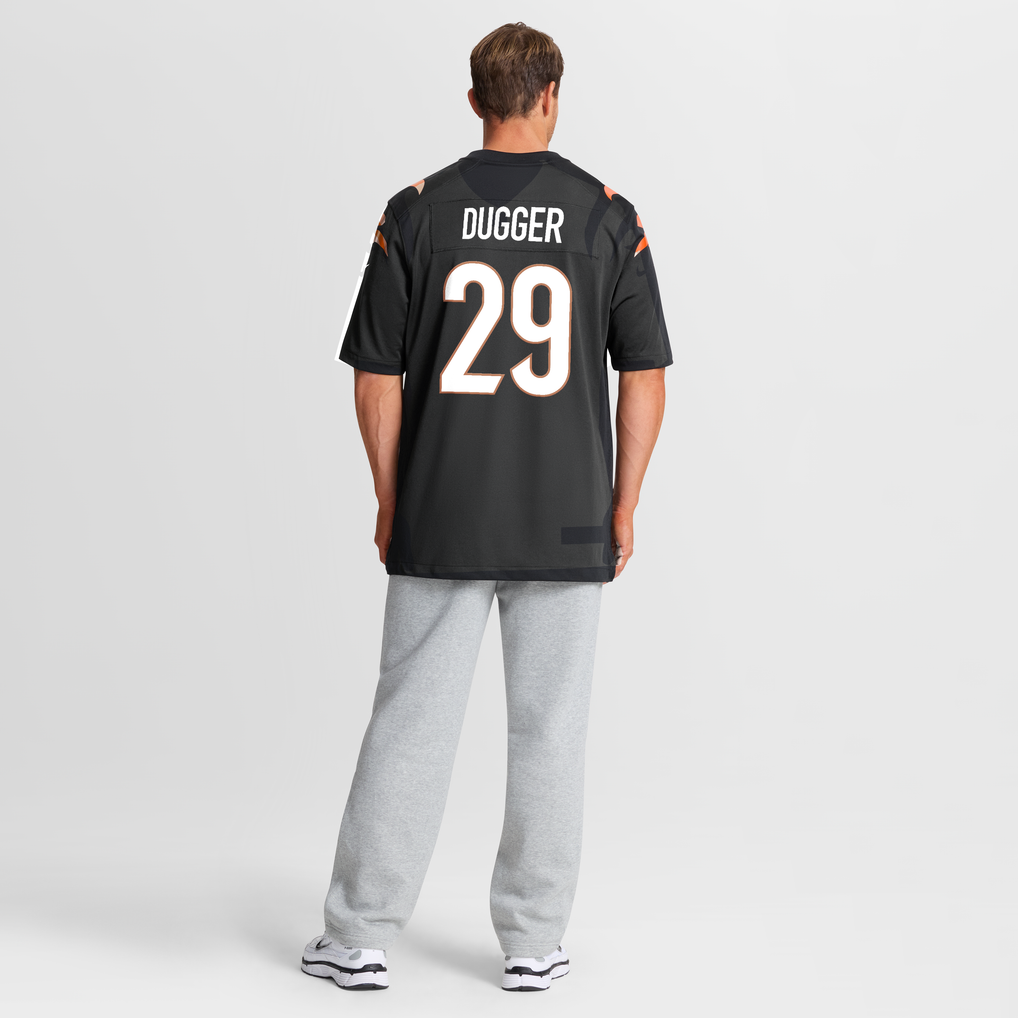 Men's Cincinnati Bengals Kyle Dugger Nike Black Team Game Jersey - Image 6