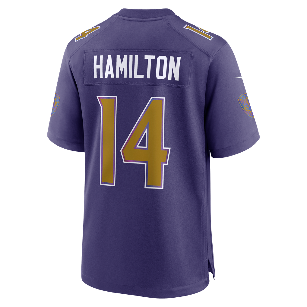 Men's Baltimore Ravens Kyle Hamilton Nike Purple Alternate Game Jersey