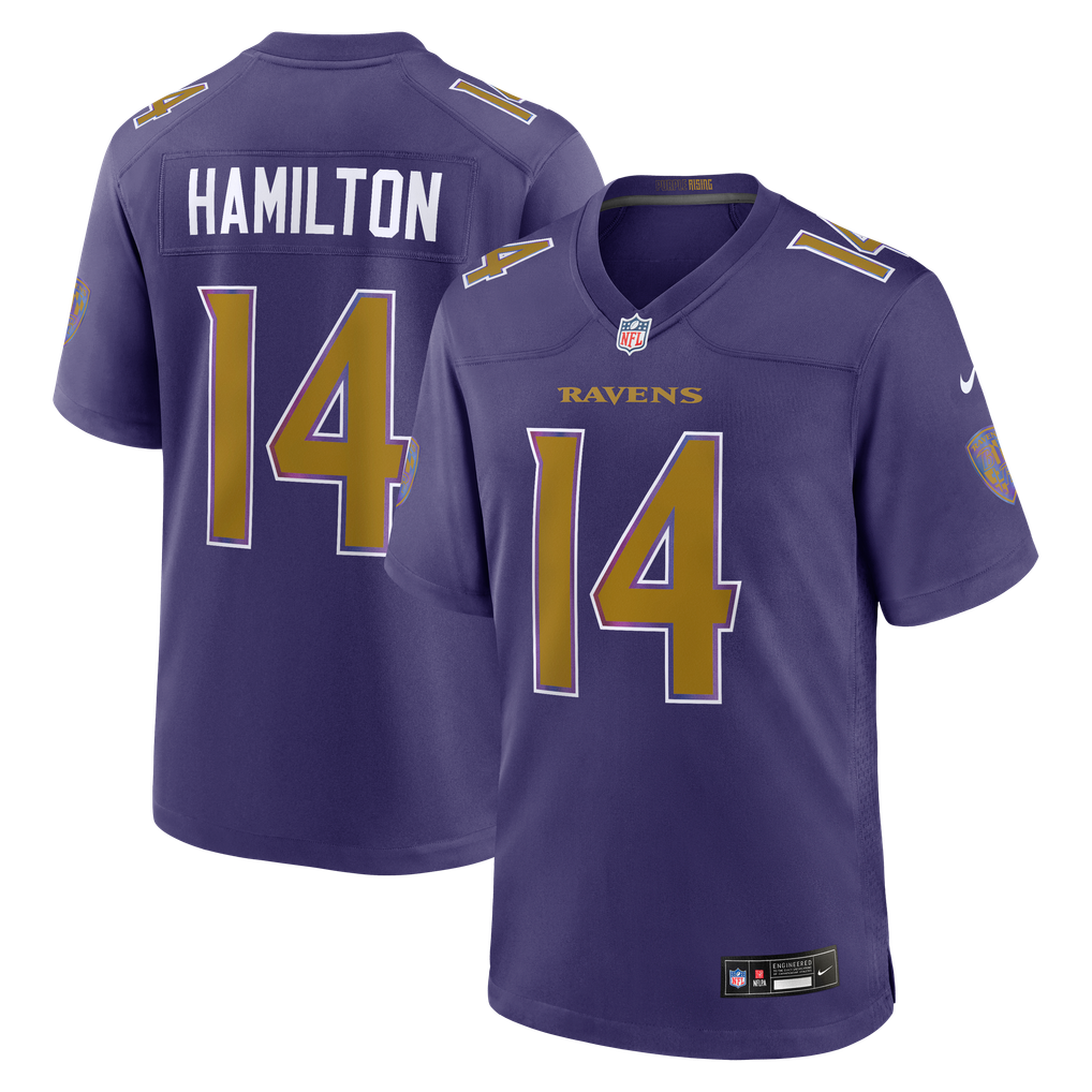 Men's Baltimore Ravens Kyle Hamilton Nike Purple Alternate Game Jersey