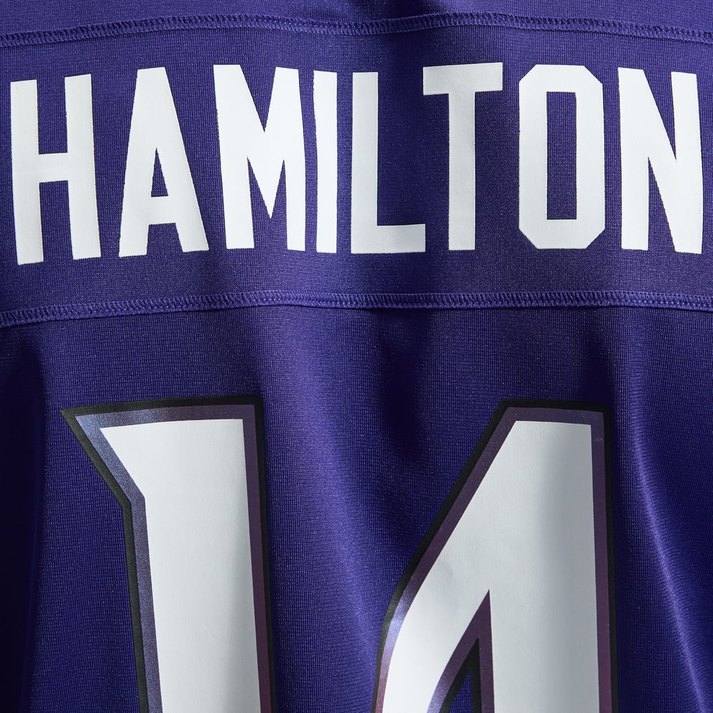 Men's Baltimore Ravens Kyle Hamilton Nike Purple Team Game Jersey