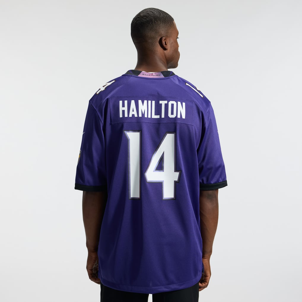 Men's Baltimore Ravens Kyle Hamilton Nike Purple Team Game Jersey